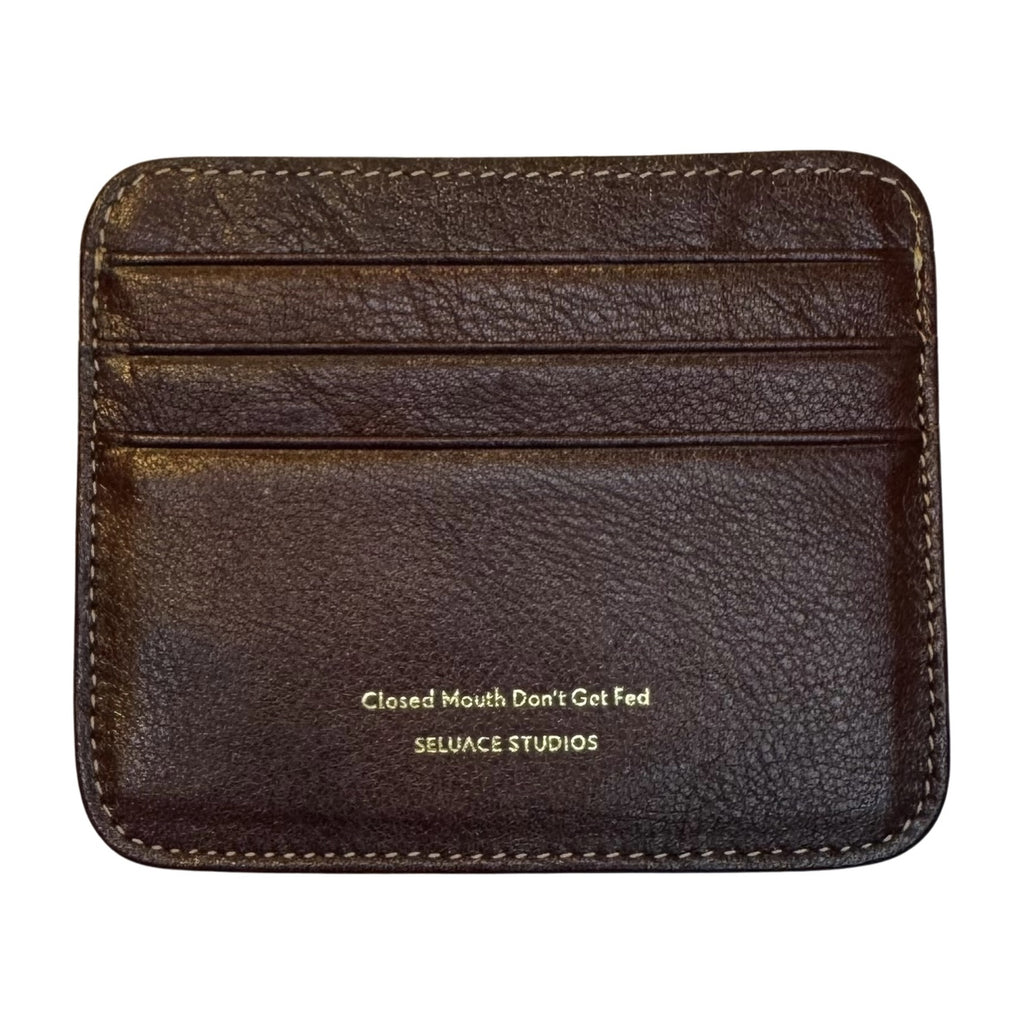Closed Mouth Don’t Get Fed Card Holder - Brown