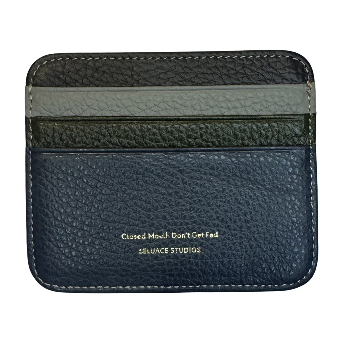 Closed Mouth Don’t Get Fed Card Holder - Blue